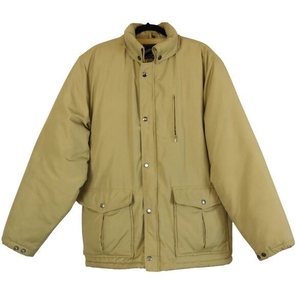 Vintage 80s Tan Survival Series Coat Jacket Chore Barn Puffer Outdoor Anorak Men - Picture 1 of 8